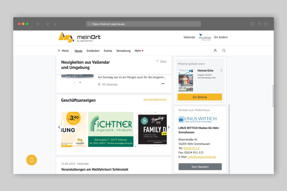 Dienstleistung Anzeige digital