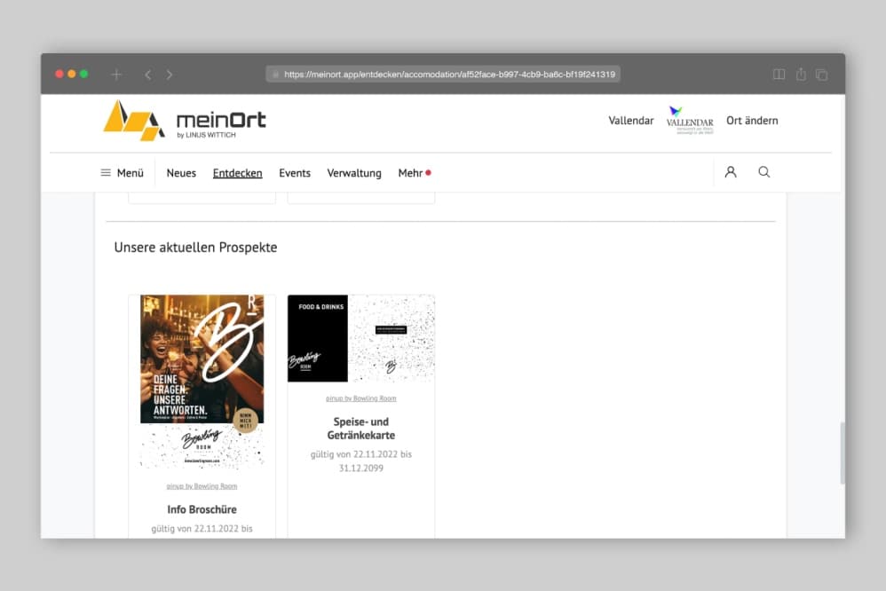 Digitale Prospekte auf meinOrt-App werben