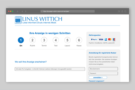 wie funktioniert das-Online-Anzeigen-System von LINUS WITTICH